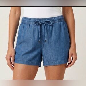 Larry Levine Chambray Tencel Shorts, Size S